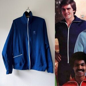 Vintage 70s/80s Pebble Beach zip up blue light jacket size XL